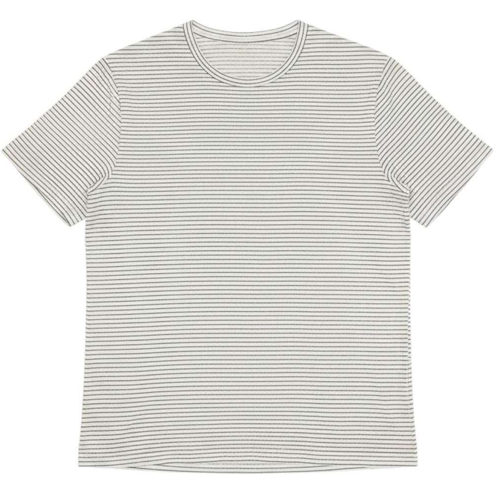 Marine Layer Mens Medium White Navy Striped Short Sleeve Crew Neck Tee Coastal M
